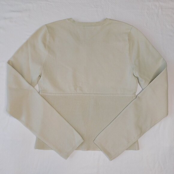 Aritzia Babaton Sculpt Knit Empire Longsleeve | Matte Pearl | Bodycon | EUC | L - Picture 3 of 9